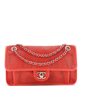 Chanel Medium Up In The Air Flap Bag Perforated Leather
